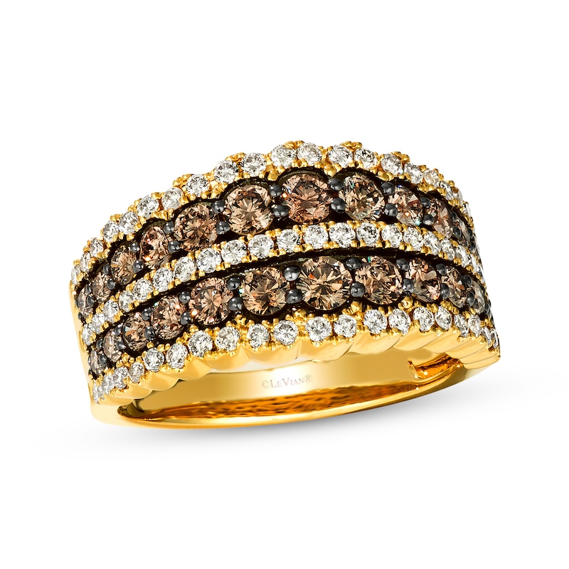 Le Vian Chocolate Waterfall Diamond Ring 1-5/8 ct tw Honey Gold Plated
