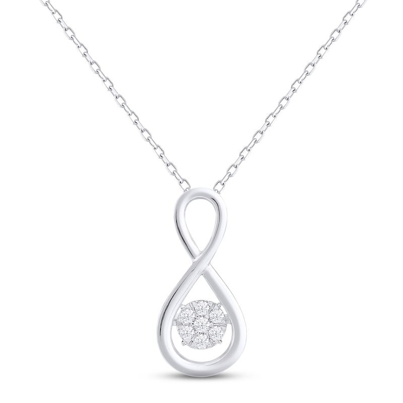 Unstoppable Love Diamond Infinity Necklace 1/3 ct tw White Gold Plated 18"
