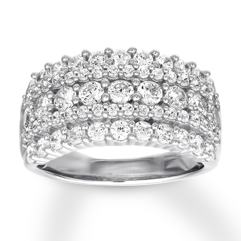 Diamond Anniversary Band 2 Carats tw White Gold Plated