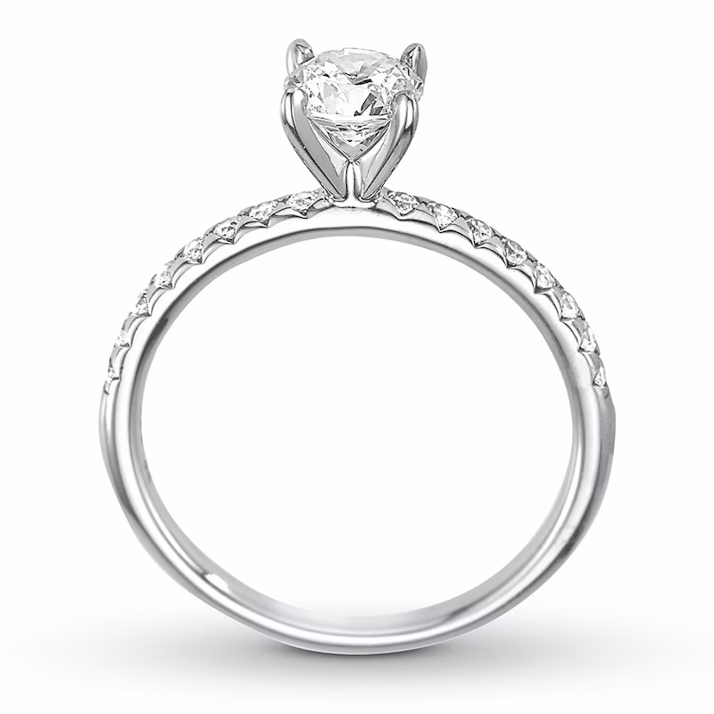Diamond Engagement Ring 3/4 ct tw Round-cut 14K White Gold - Size 9