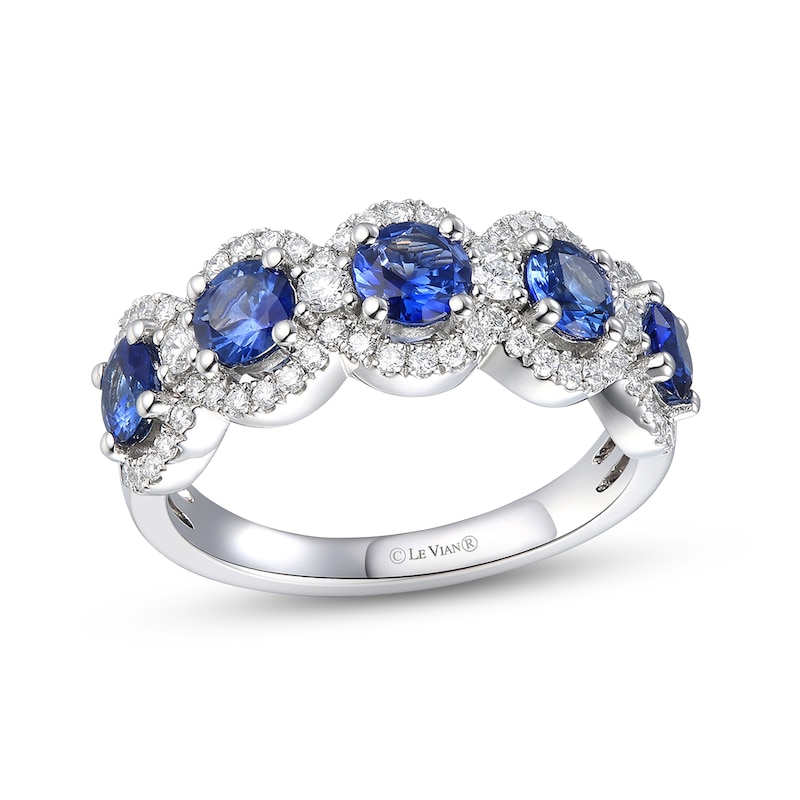 Le Vian Sapphire Ring 3/8 ct tw Diamonds Platinum - Size 7