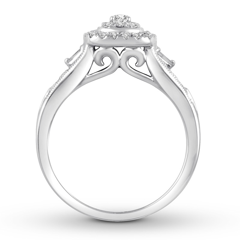 Princess-cut Diamond Engagement Ring 1/2 ct tw White Gold Plated