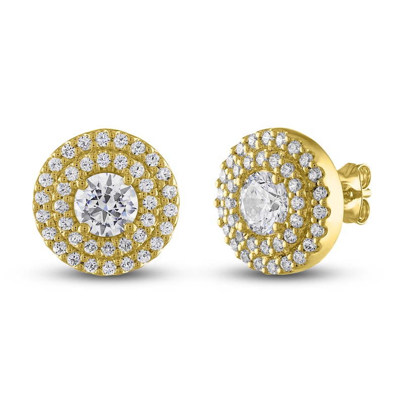 Men's Lab-Created Diamonds by Stud Earrings 2 ct tw Yellow Gold Plated