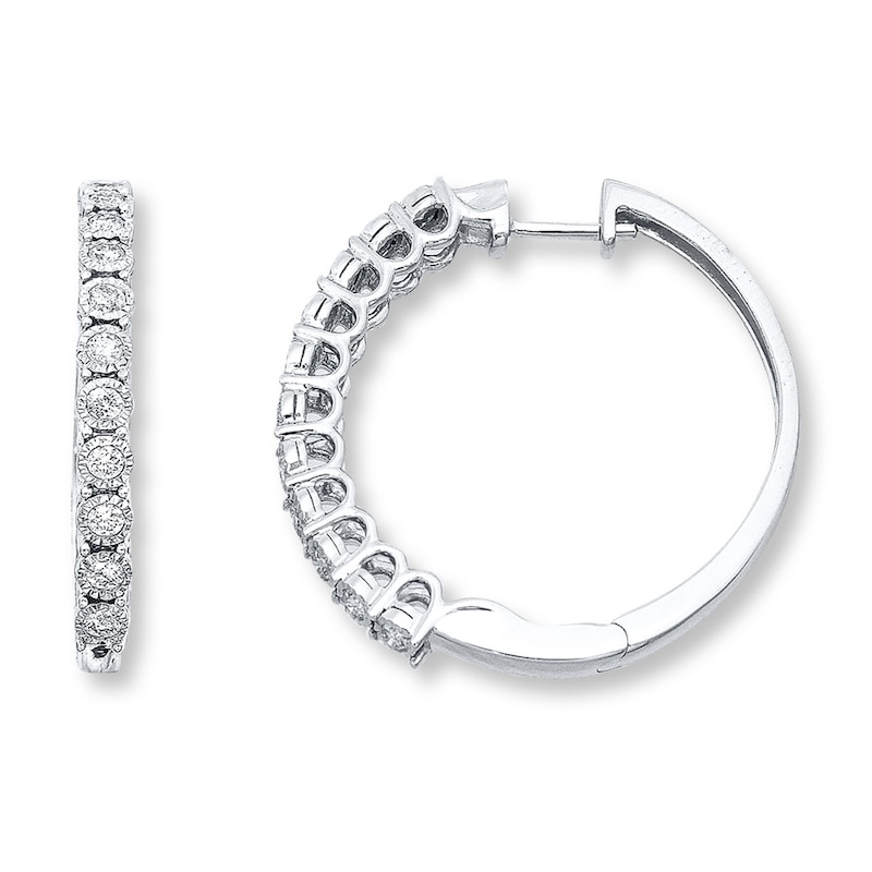 Radiant Reflections Earrings 1/2 ct tw Diamonds White Gold Plated