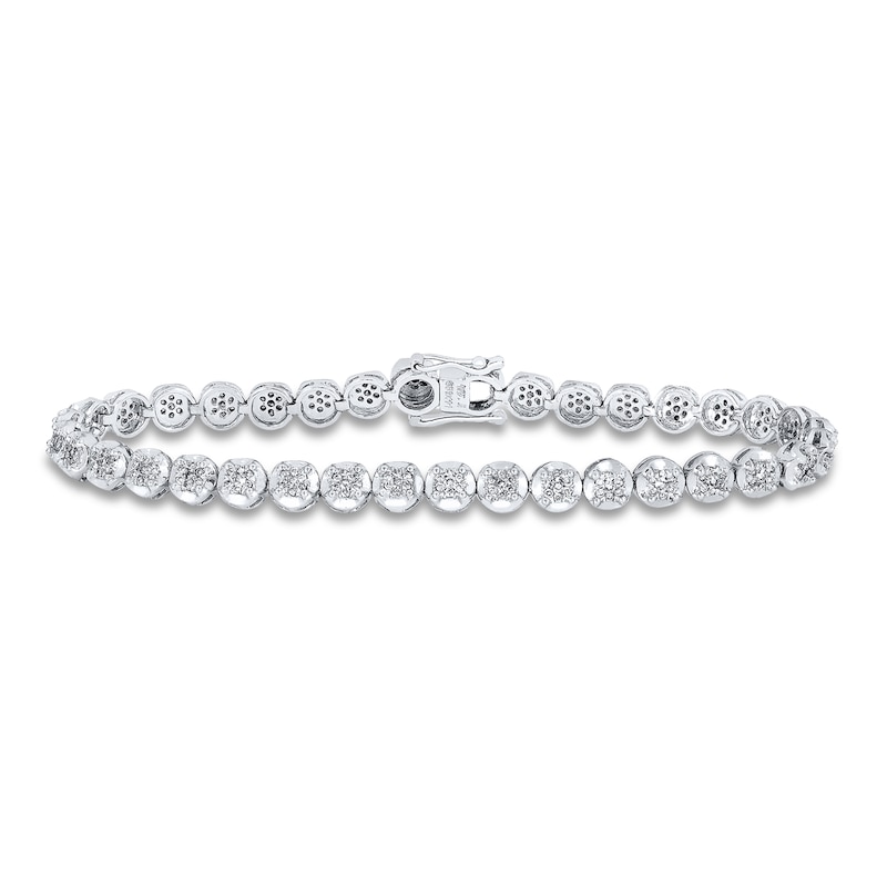 Diamond Tennis Bracelet 1/2 ct tw Round-cut White Gold Plated