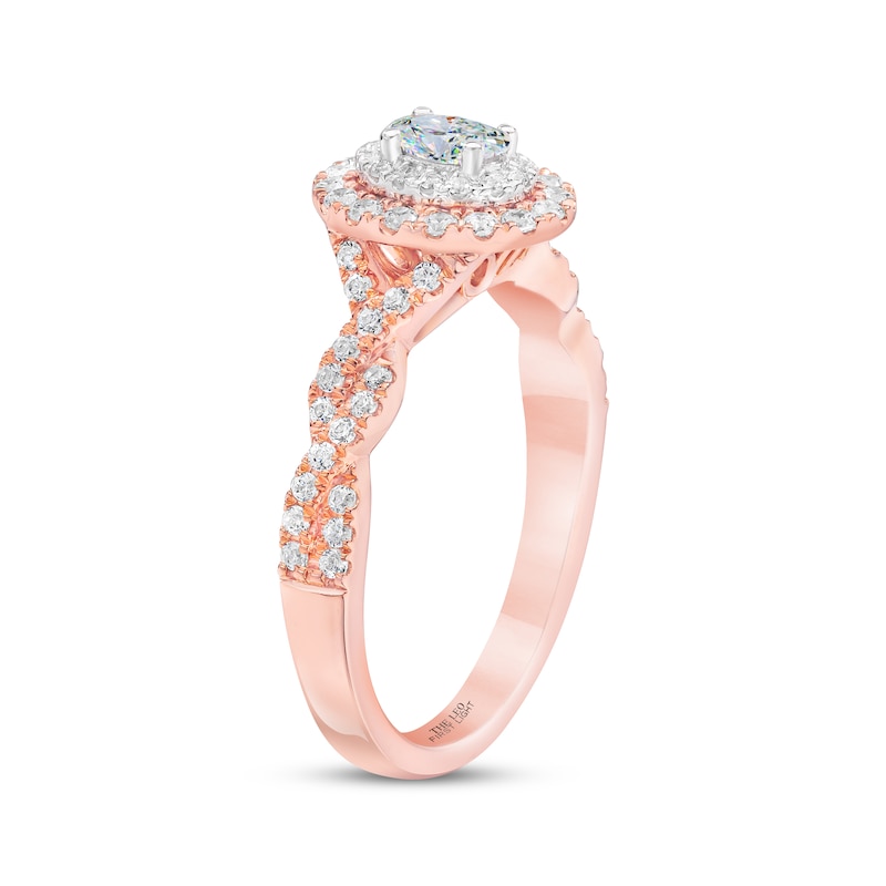 THE LEO First Light Diamond Oval & Round-Cut Twist Engagement Ring 3/4 ct tw Two-Tone Gold Plated