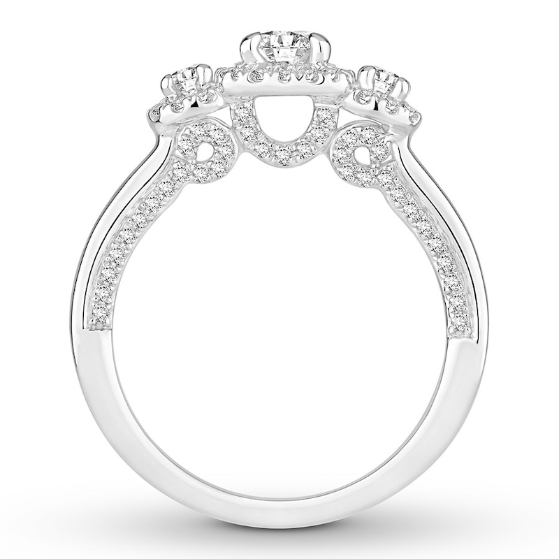 Diamond Engagement Ring 1 ct tw Round-cut White Gold Plated