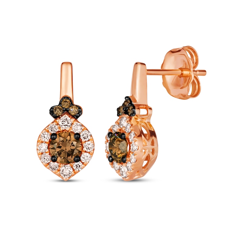 Le Vian Diamond Earrings 5/8 ct tw Strawberry Gold Plated