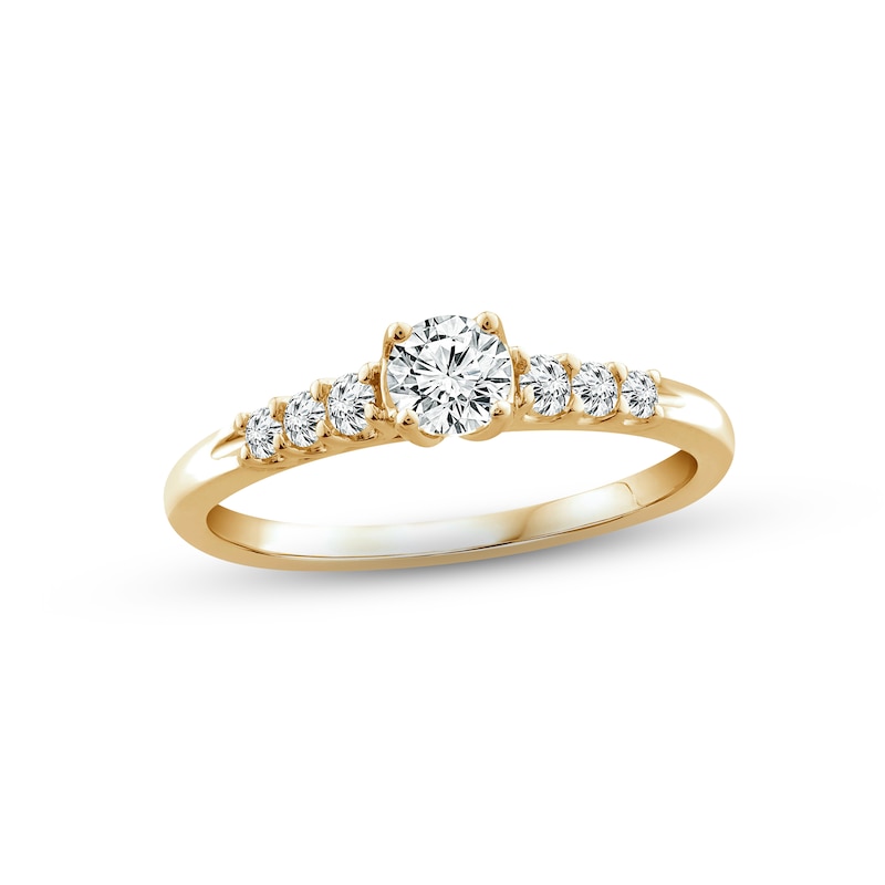 Diamond Engagement Ring 3/8 ct tw Round-cut Yellow Gold Plated