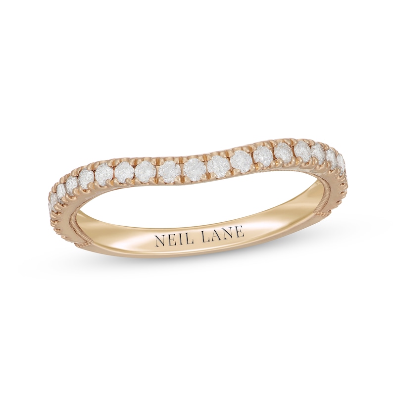 Neil Lane Contoured Diamond Wedding Band 3/8 ct tw Yellow Gold Plated