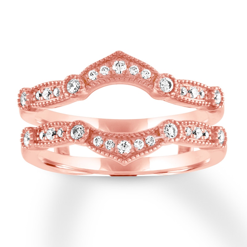 Diamond Enhancer Ring 1/4 ct tw Round-cut Rose Gold Plated