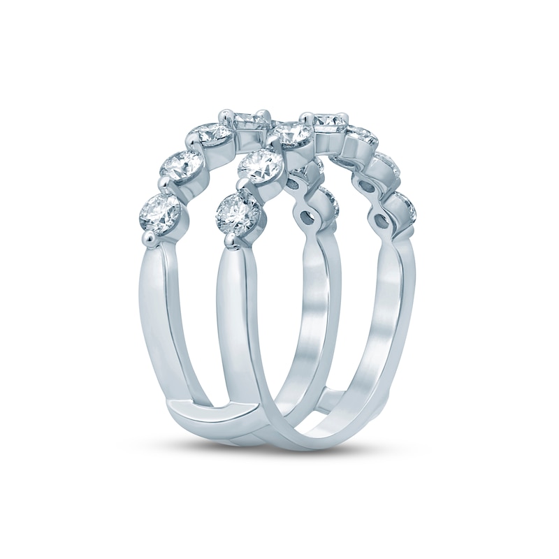 Diamond Enhancer Ring 1-1/2 ct tw Round-cut White Gold Plated