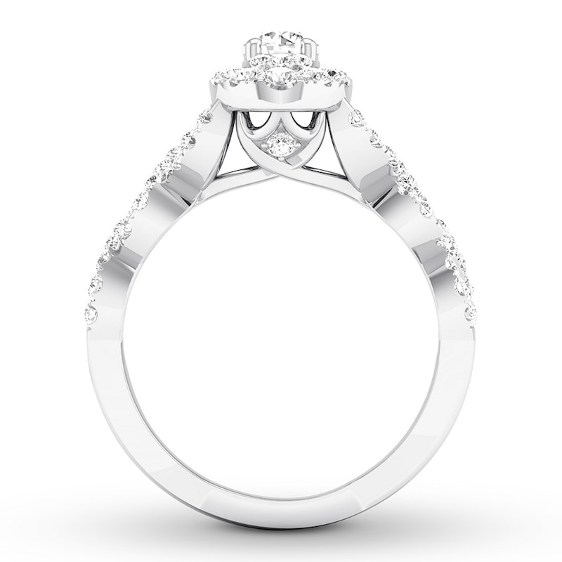 Diamond Engagement Ring 3/4 ct tw Round-cut White Gold Plated