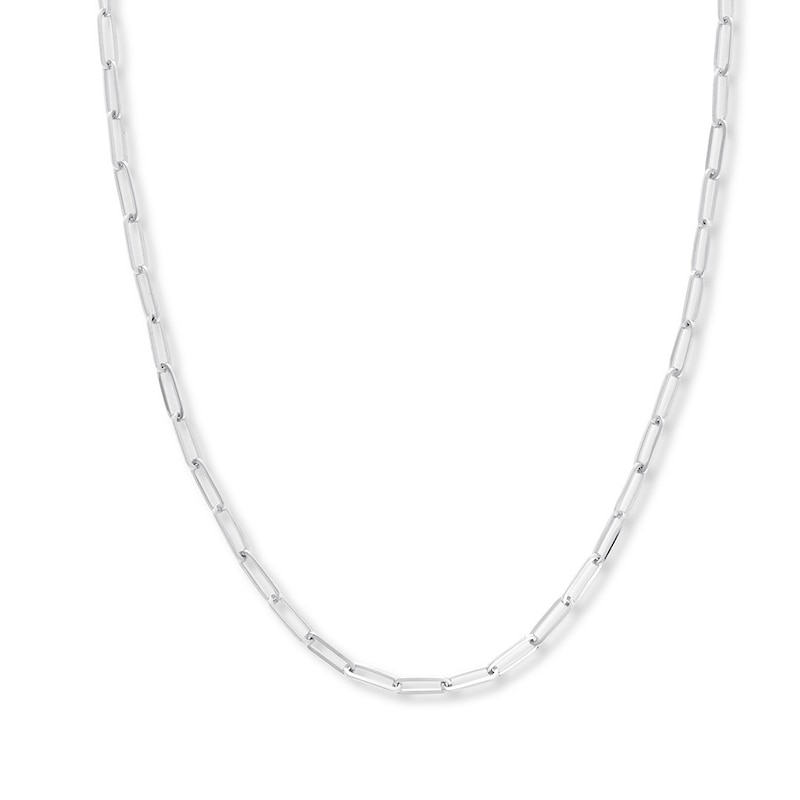 18 Solid Link Chain Necklace White Gold Plated Appx. 3.85mm