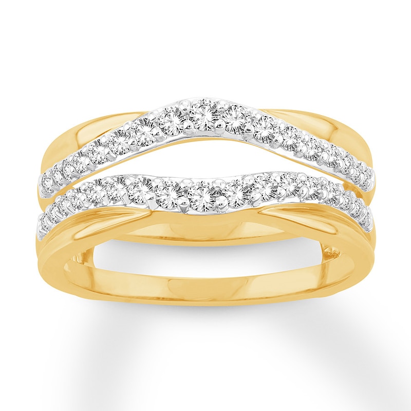 Diamond Enhancer Ring 1/2 ct tw Round-cut Yellow Gold Plated