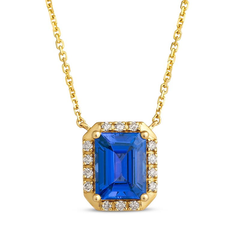 Le Vian Tanzanite Necklace 1/6 ct tw Diamonds Honey Gold Plated 19”