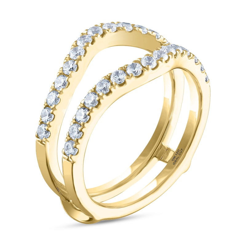 THE LEO Ideal Cut Diamond Enhancer Ring 3/4 ct tw Yellow Gold Plated