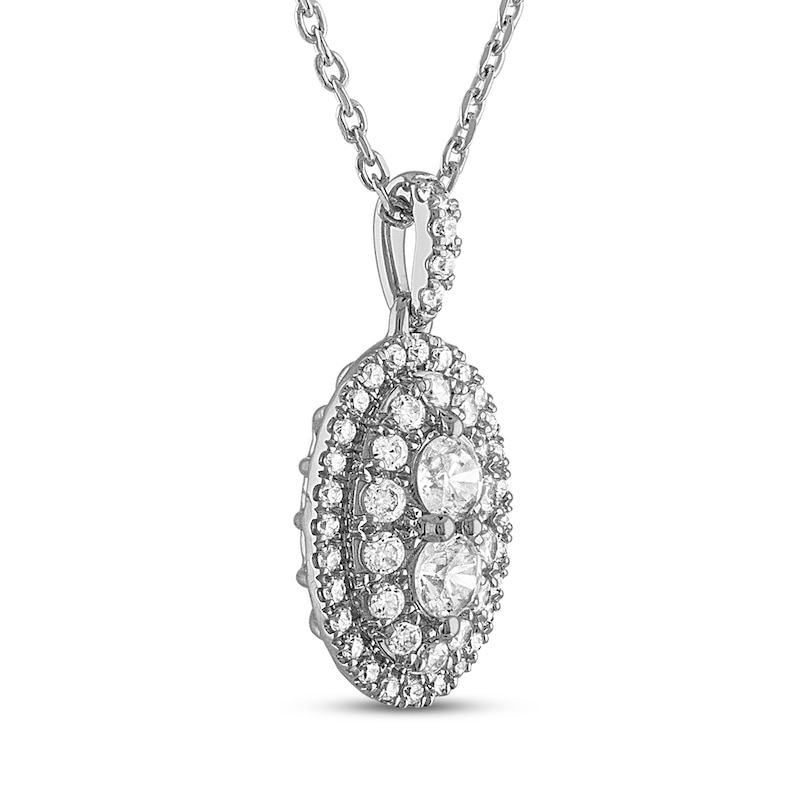 Forever Connected Diamond Necklace 1/2 ct tw Round-Cut White Gold Plated 18"