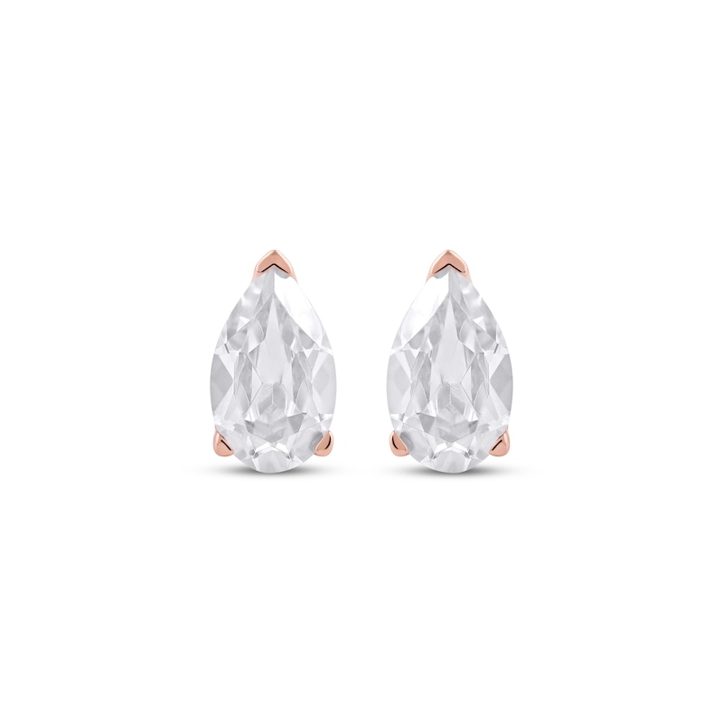 Lab-Created Diamonds by Pear-Shaped Solitaire Stud Earrings 1 ct tw Rose Gold Plated
