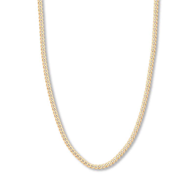22" Solid Curb Chain Yellow Gold Plated Appx. 4.95mm