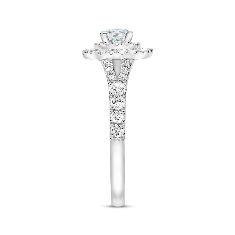 THE LEO First Light Diamond Engagement Ring 1 ct tw White Gold Plated