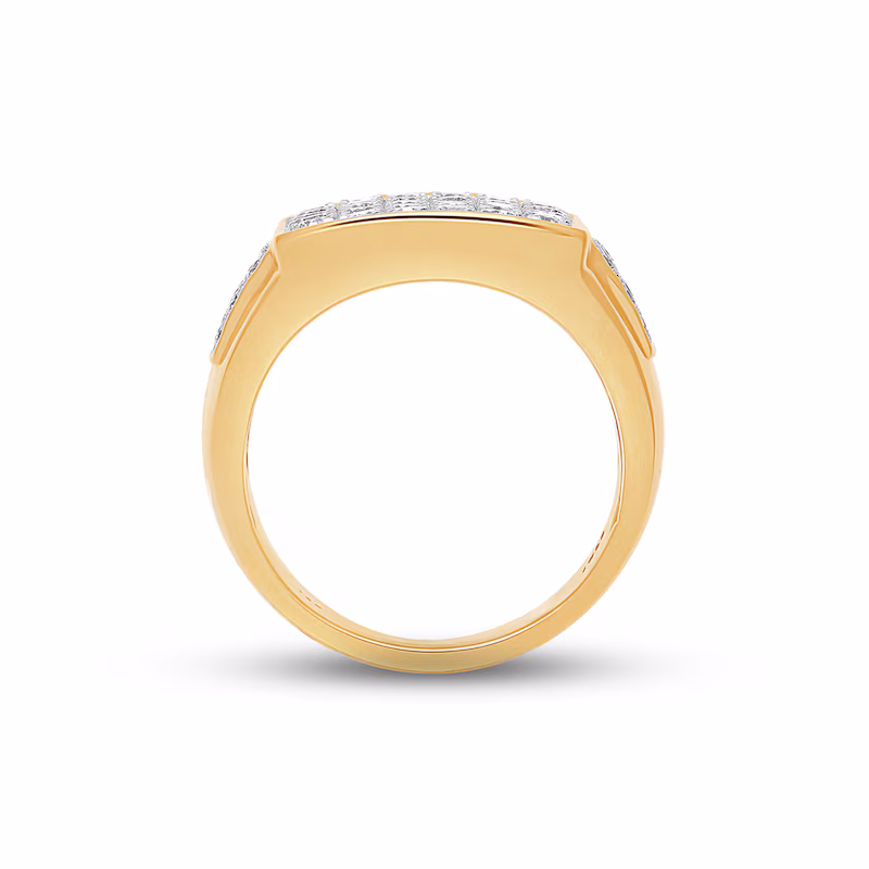 Men's Diamond Ring 2 ct tw Round-cut 10K Yellow Gold
