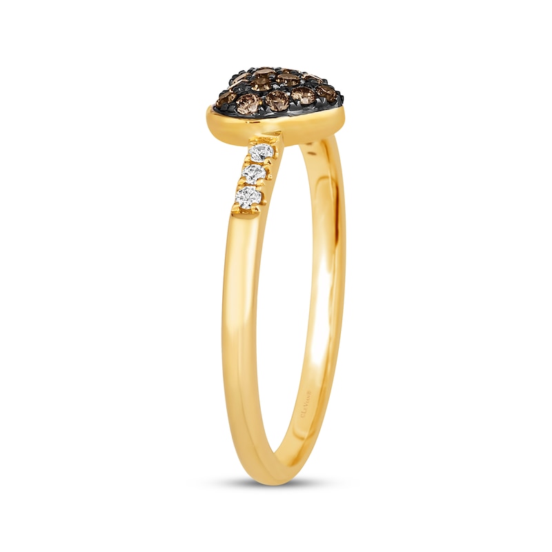 Godiva x Le Vian Diamond Heart Ring 1/4 ct tw Honey Gold Plated