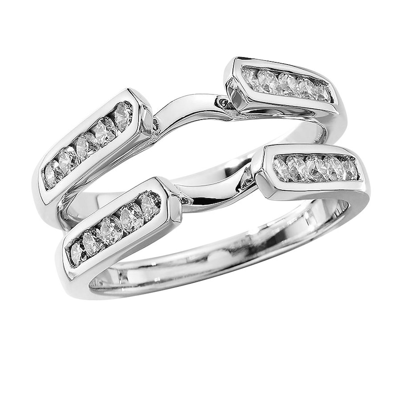 Diamond Enhancer Ring 3/4 ct tw Round-cut White Gold Plated