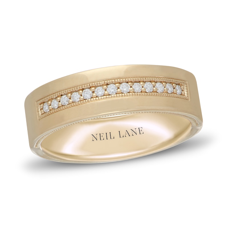 Neil Lane Men's Diamond Wedding Band 1/6 ct tw Yellow Gold Plated