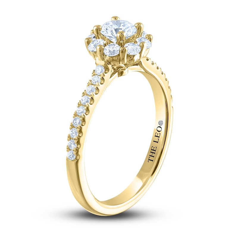 THE LEO Diamond Engagement Ring 7/8 ct tw Round-cut Yellow Gold Plated
