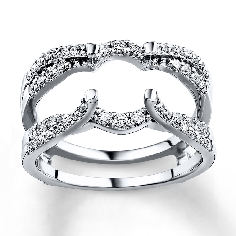 Diamond Enhancer Ring 1/2 ct tw White Gold Plated