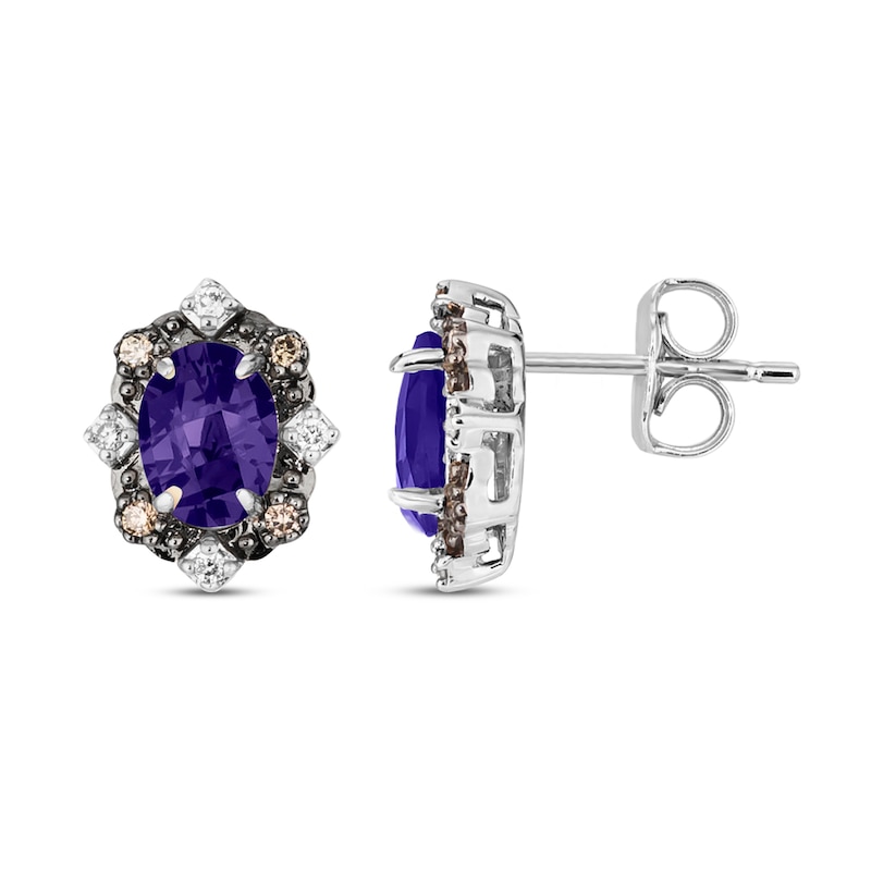 Le Vian Tanzanite Earrings 1/10 ct tw Diamonds Vanilla Gold Plated