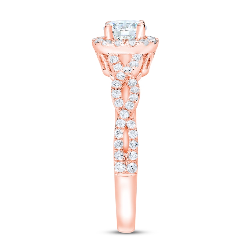 THE LEO First Light Diamond Engagement Ring 7/8 ct tw Rose Gold Plated