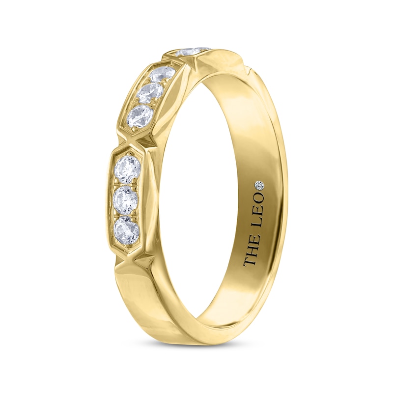 THE LEO Diamond Round-Cut Anniversary Band 1/3 ct tw Yellow Gold Plated