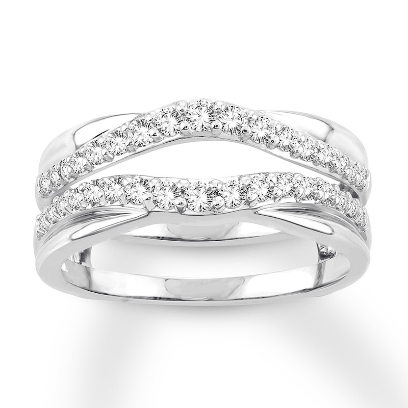 Diamond Enhancer Ring 1/2 ct tw Round-cut White Gold Plated