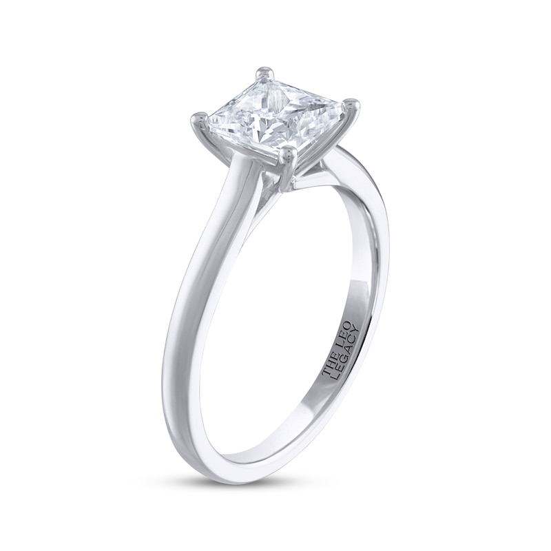 THE LEO Legacy Lab-Created Diamond Princess-Cut Solitaire Engagement Ring 1-1/2 ct tw White Gold Plated