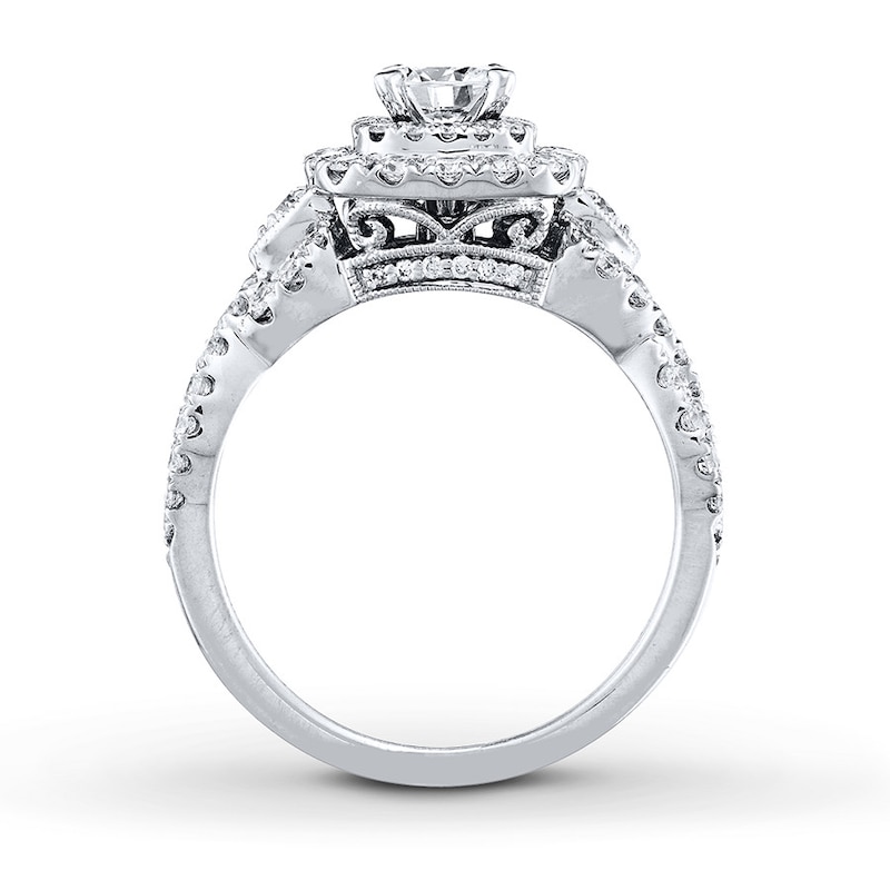 Neil Lane Engagement Ring 1-3/8 ct tw Round-cut Diamonds White Gold Plated