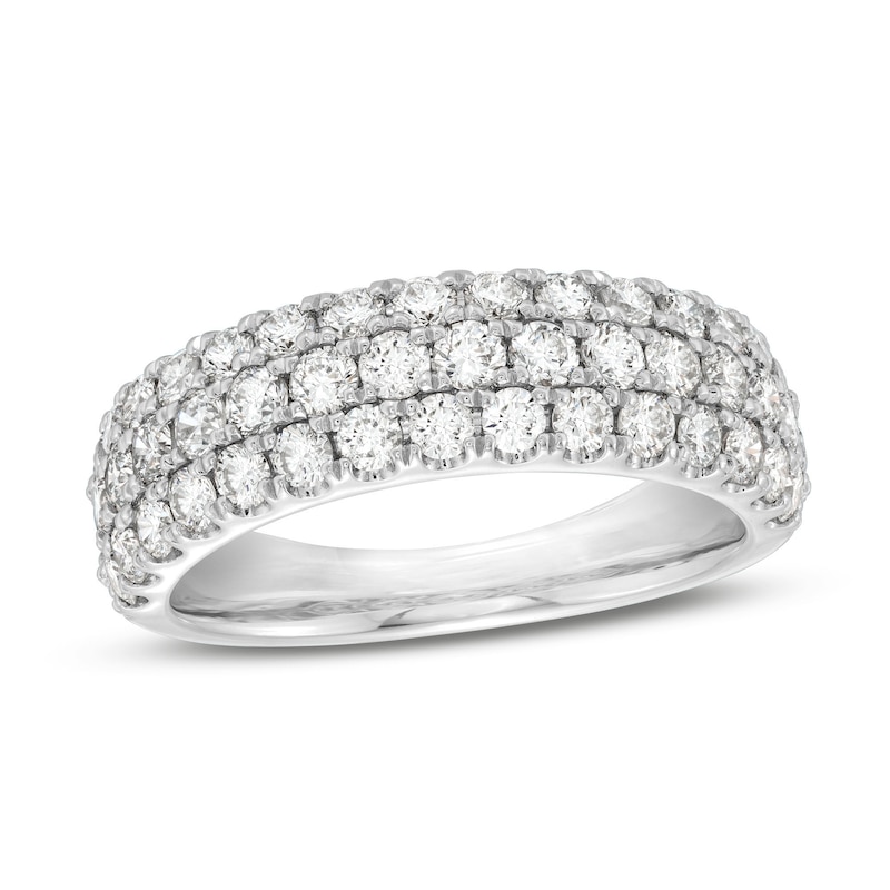 THE LEO Ideal Cut Diamond Anniversary Ring 1-1/2 ct tw White Gold Plated