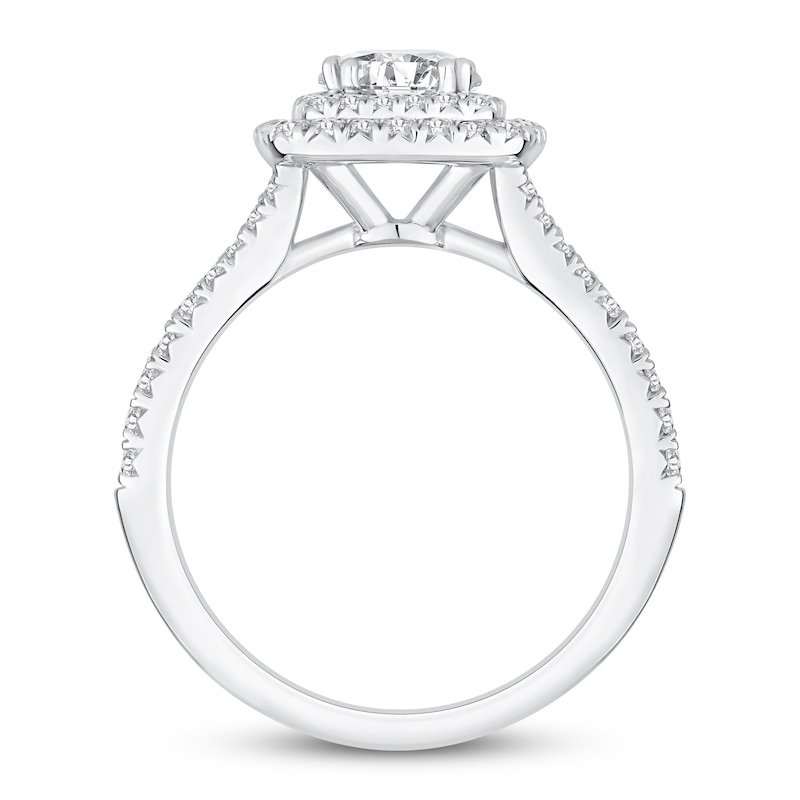 Diamond Engagement Ring 1-1/8 ct tw Round-cut White Gold Plated