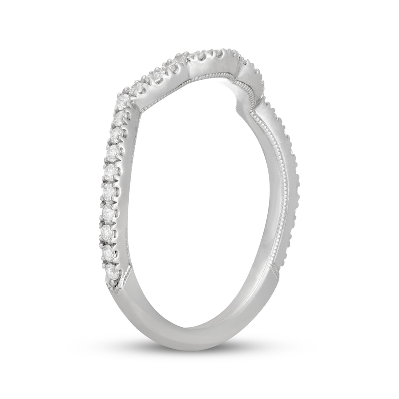 Neil Lane Diamond Contoured Wedding Band 1/4 ct tw White Gold Plated