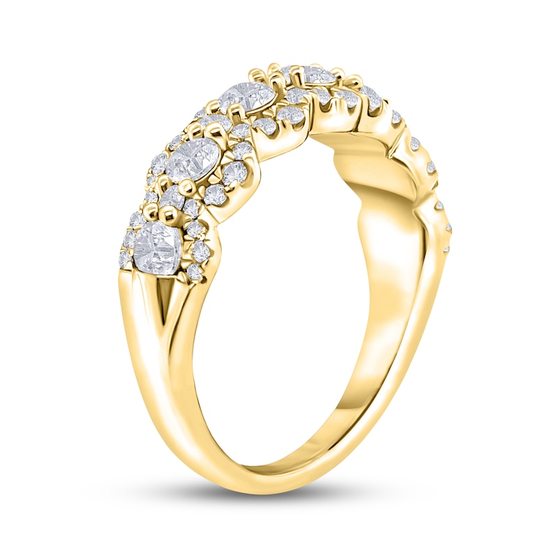 Diamond Anniversary Band 1 ct tw Round-Cut Yellow Gold Plated