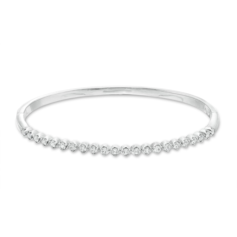 Lab-Created Diamonds by Bangle Bracelet 1 ct tw White Gold Plated