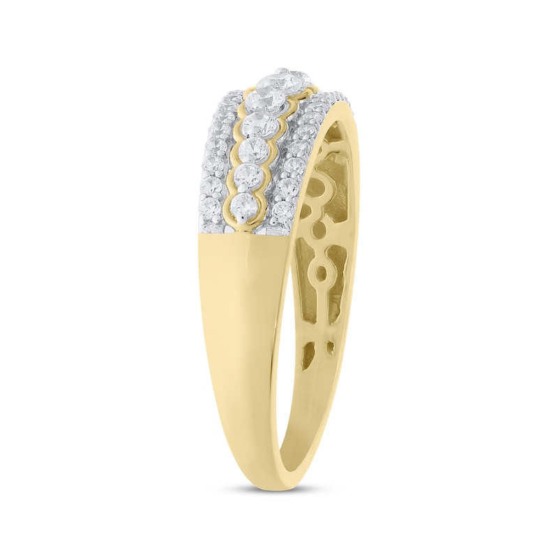 Diamond Anniversary Band 1/2 ct tw Round-cut Yellow Gold Plated