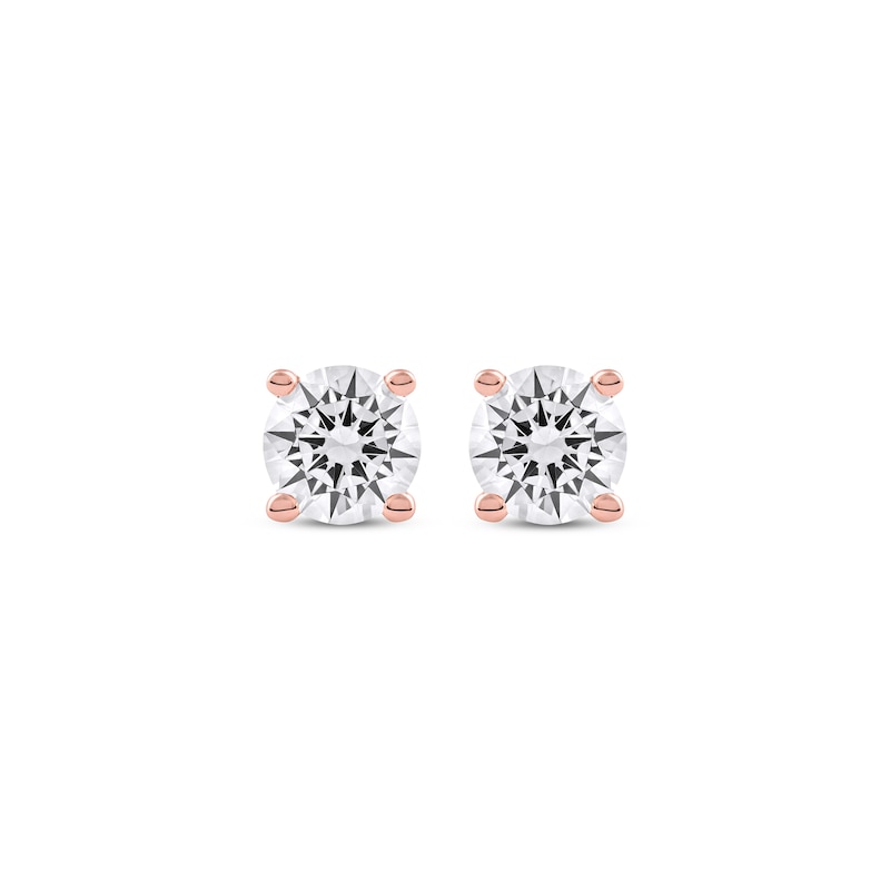 Lab-Created Diamonds by Round-Cut Solitaire Stud Earrings 1 ct tw Rose Gold Plated