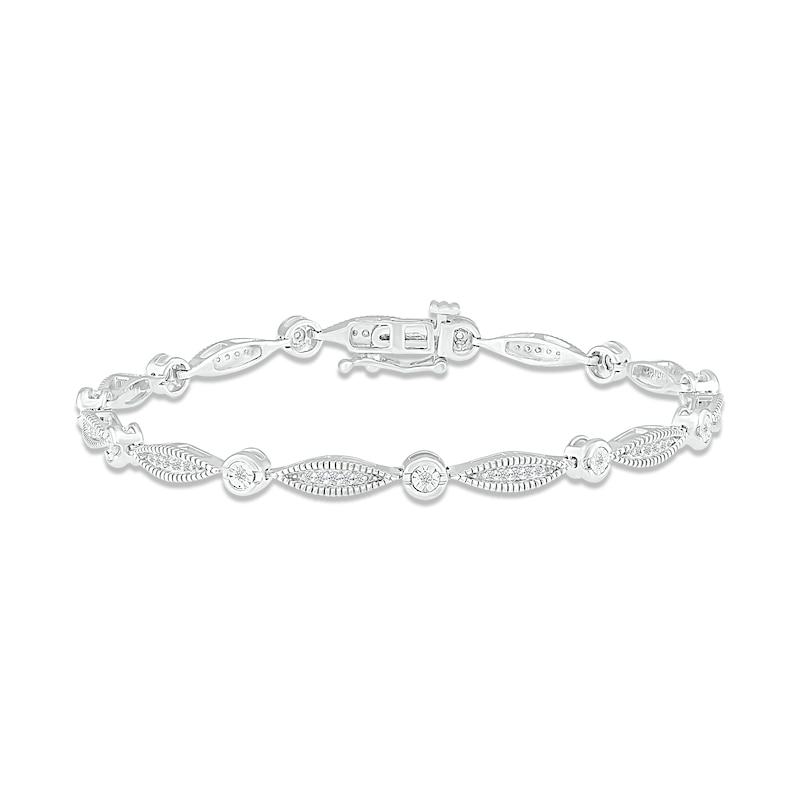 Diamond Bracelet 1/4 ct tw Round-cut White Gold Plated