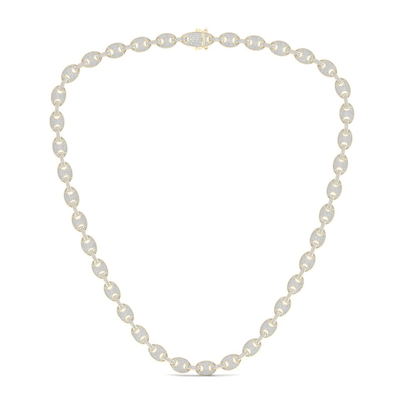 Men's Diamond Mariner Necklace 4 ct tw Round-cut Yellow Gold Plated 22"