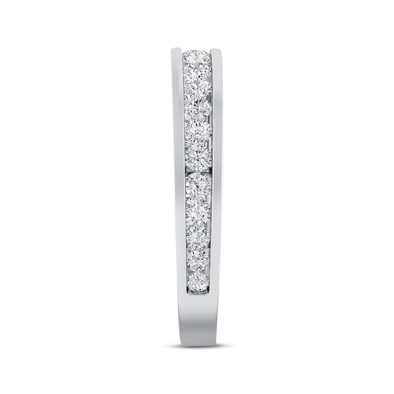 Diamond Wedding Band 3/4 ct tw Round-cut White Gold Plated