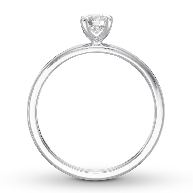Certified Diamond Solitaire 1/2 Carat Round-cut White Gold Plated