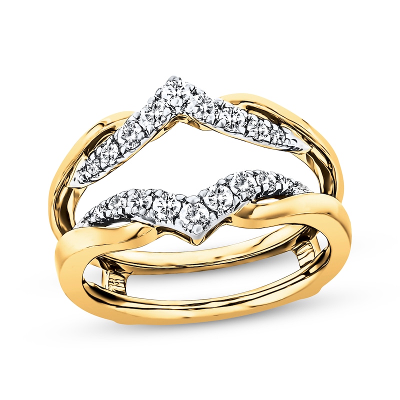 Diamond Enhancer Ring 3/8 ct tw Round-cut Two-Tone Gold Plated