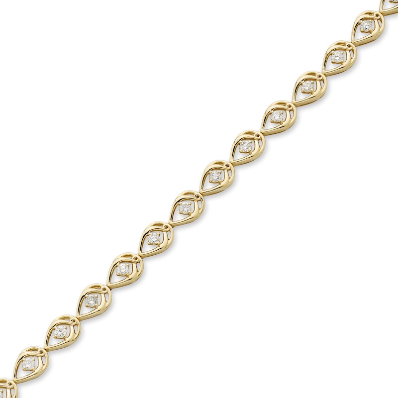 Love Entwined Diamond Bracelet 1 ct tw Round-cut Yellow Gold Plated 7"